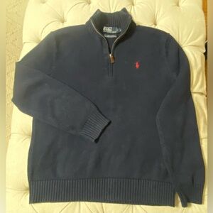 Ralph Lauren Men's Navy Blue quater Zip Sweater